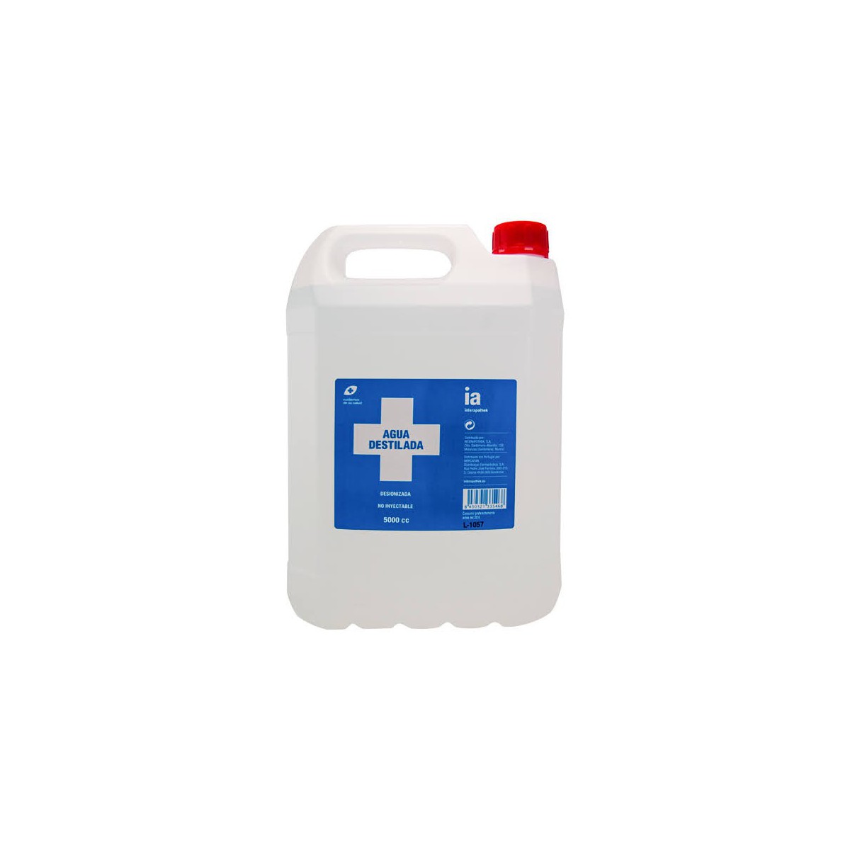 agua destilada interapothek 1 envase 5 l