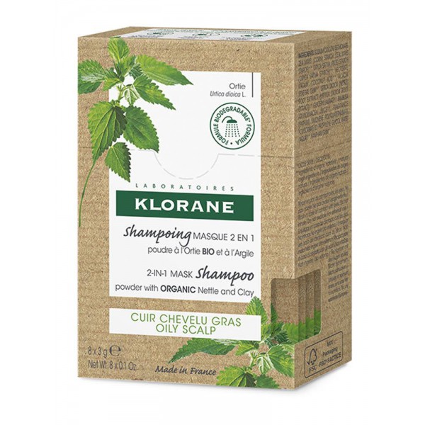 klorane champu mascarilla 2 en 1 polvo ortiga y arcilla