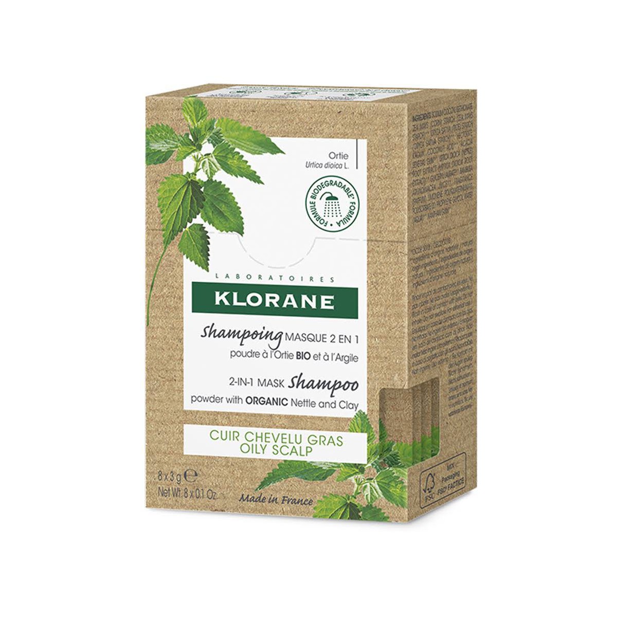 klorane champu mascarilla 2 en 1 polvo ortiga y arcilla