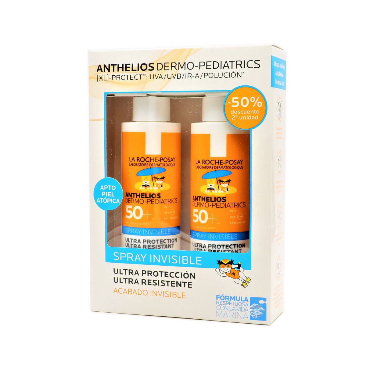 la roche posay anthelios pediatrics spray invisible spf50 duplo 200ml