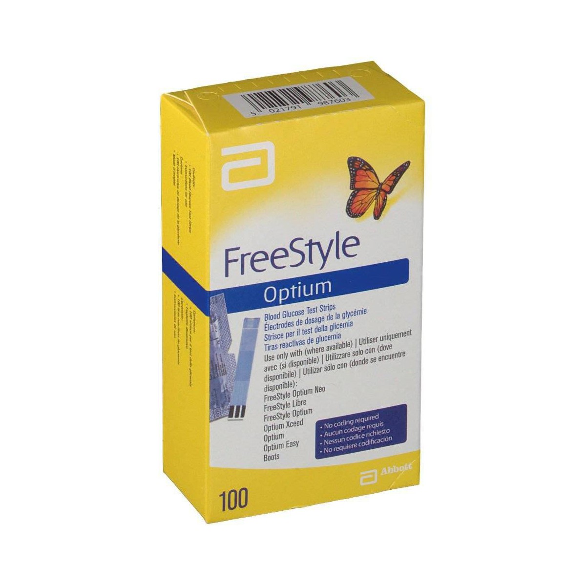 freestyle optium tiras reactivas de glucemia 100 uds