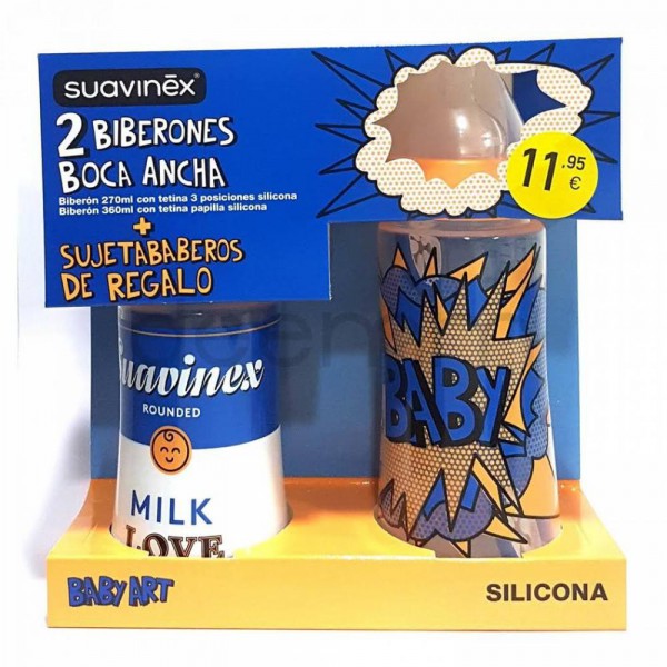 suavinex pack biberones boca ancha silicona