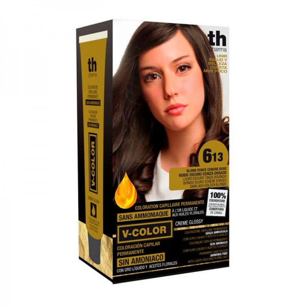 th pharma v color tinte no 613 rubio oscuro ceniza dorado