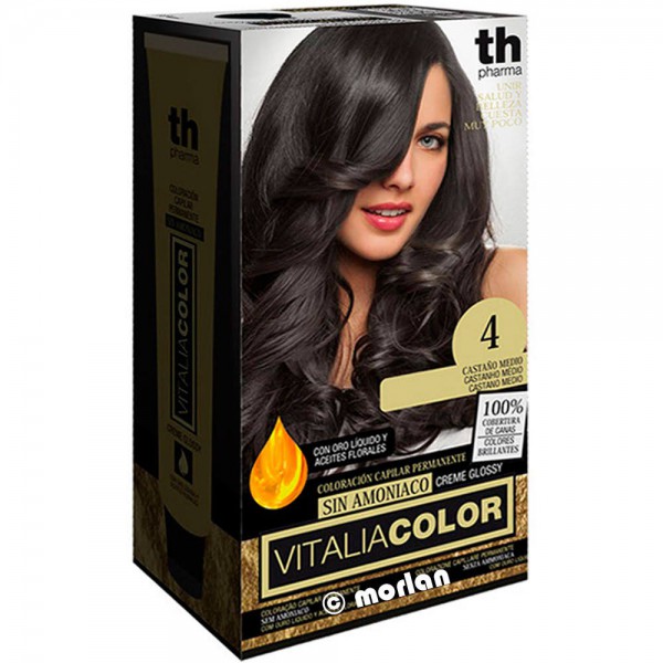 th pharma vitalia color tinte no 4 sin amoniaco castano medio