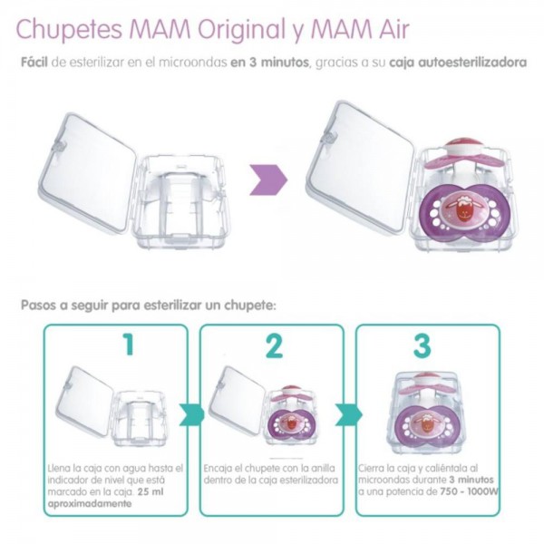 mam chupete original silicona 6m pack rosa