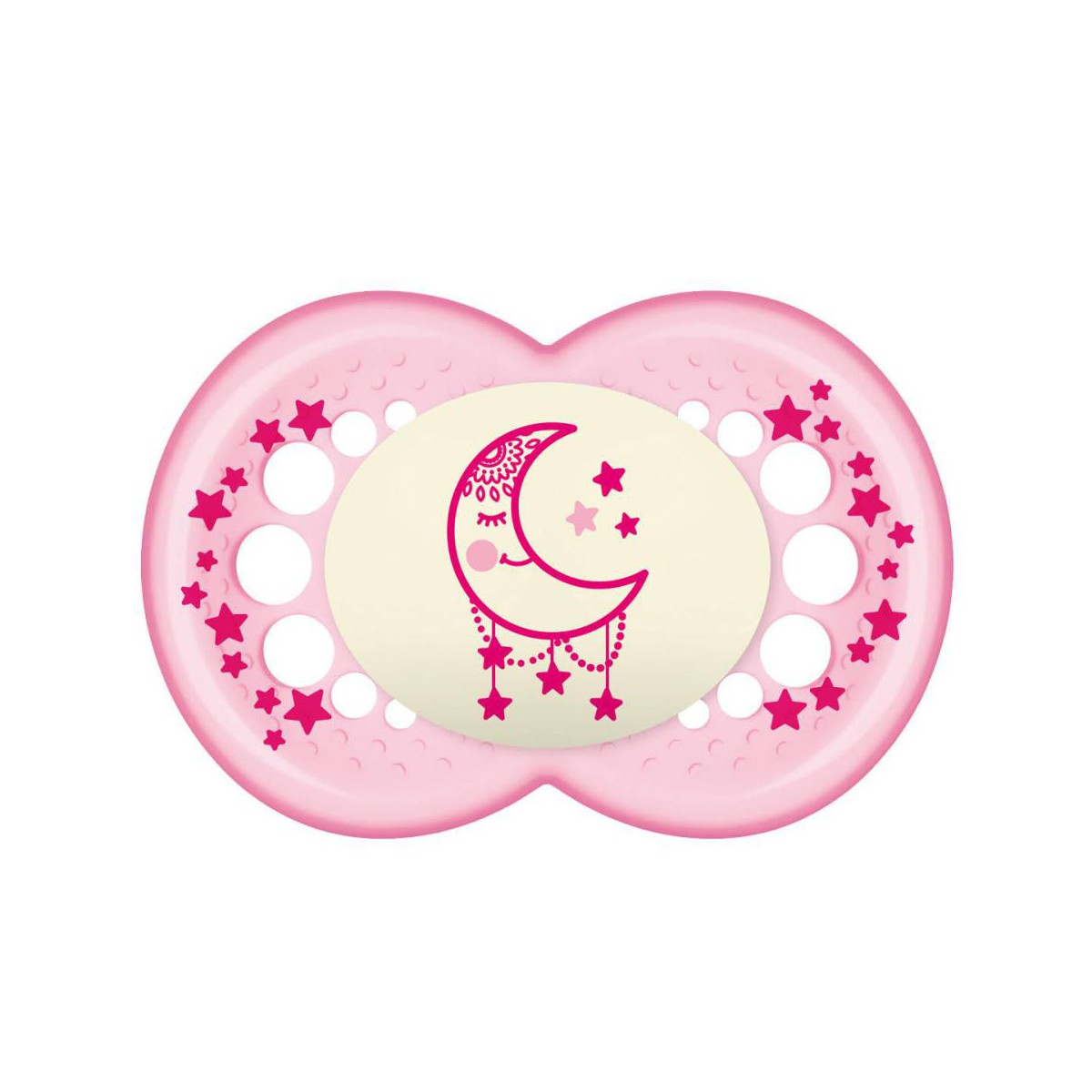 mam 2 chupetes original 6 night silicona rosa